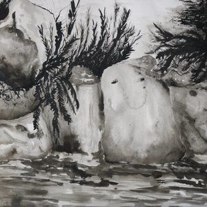 TROPICAL LANDSCAPE INK PAINTING